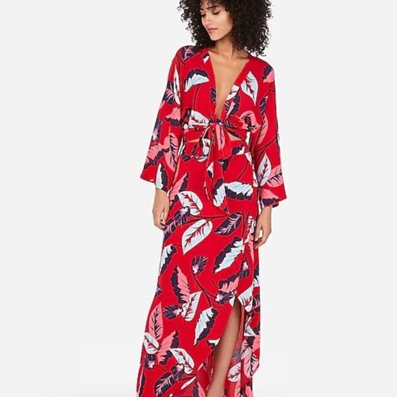 EXPRESS 2Piece Tropical Print Short Set - Picture 1 of 10